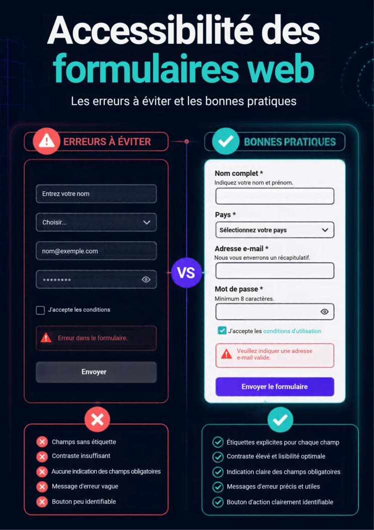 Accessibilité des formulaires web : les erreurs à éviter et les bonnes pratiques